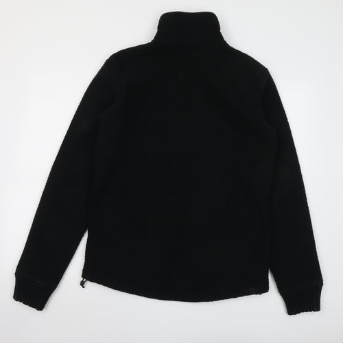 Bench Mens Black High Neck Acrylic Full Zip Jumper Size S Long Sleeve