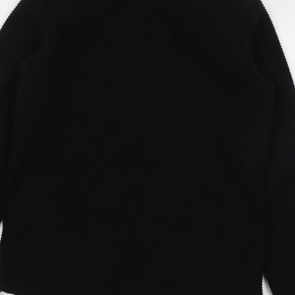 Bench Mens Black High Neck Acrylic Full Zip Jumper Size S Long Sleeve