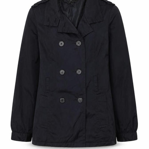 Mango Womens Blue Pea Coat Coat Size M Button