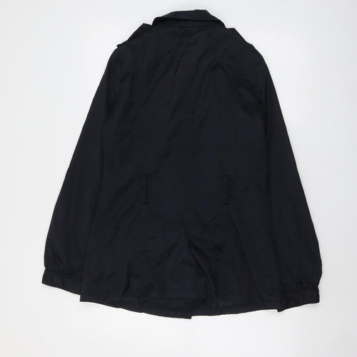 Mango Womens Blue Pea Coat Coat Size M Button
