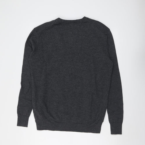 NICOLE FARHI Womens Grey V-Neck Wool Cardigan Jumper Size XL