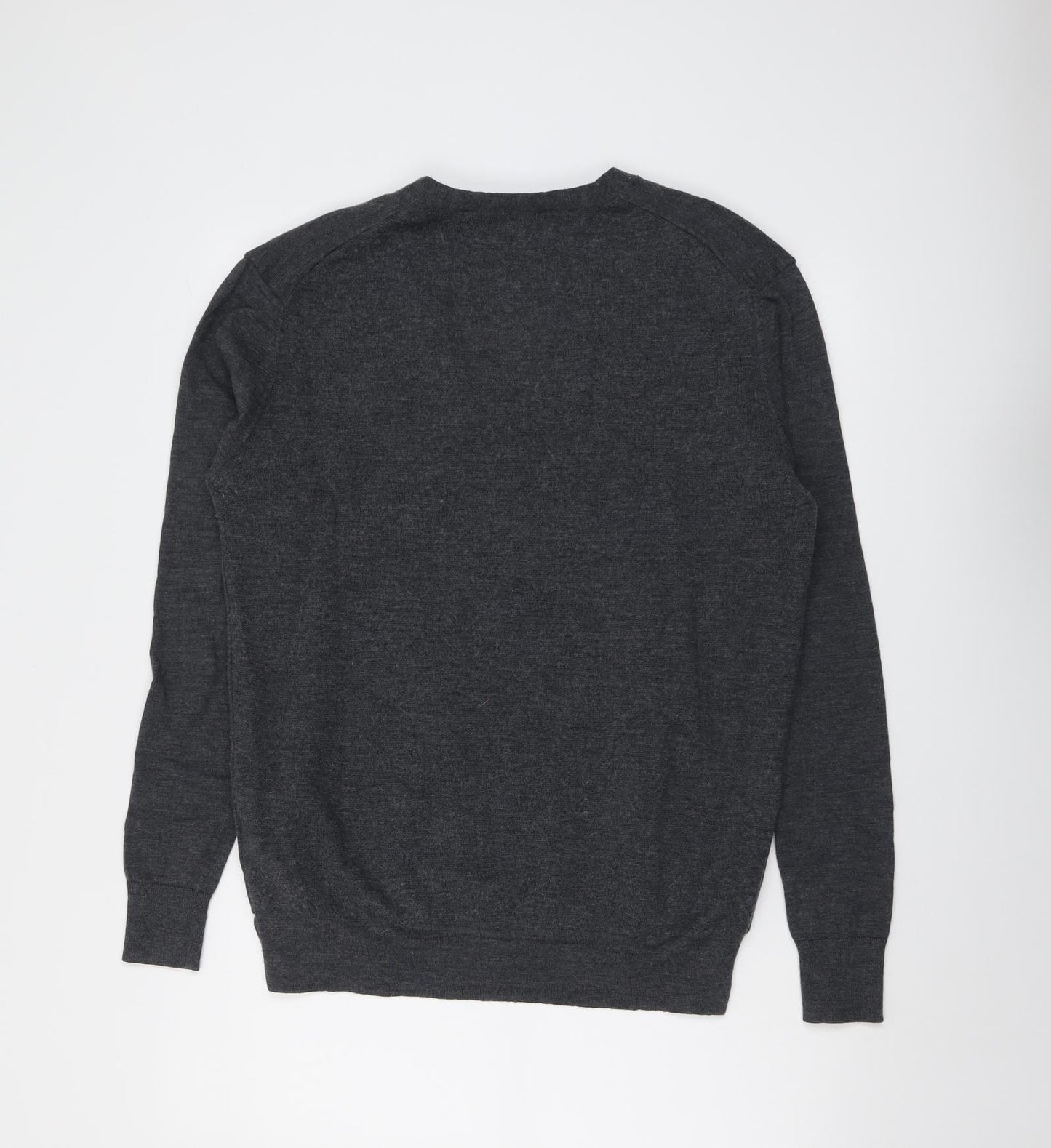 NICOLE FARHI Womens Grey V-Neck Wool Cardigan Jumper Size XL