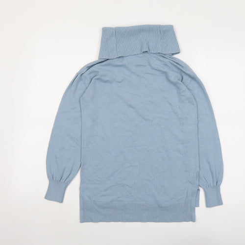 LOFT Womens Blue Roll Neck Acrylic Pullover Jumper Size XS