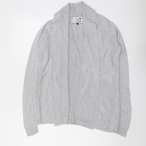 Maine Womens Grey V-Neck Acrylic Cardigan Jumper Size 12