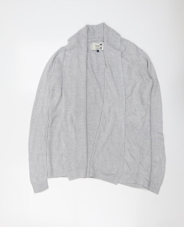 Maine Womens Grey V-Neck Acrylic Cardigan Jumper Size 12