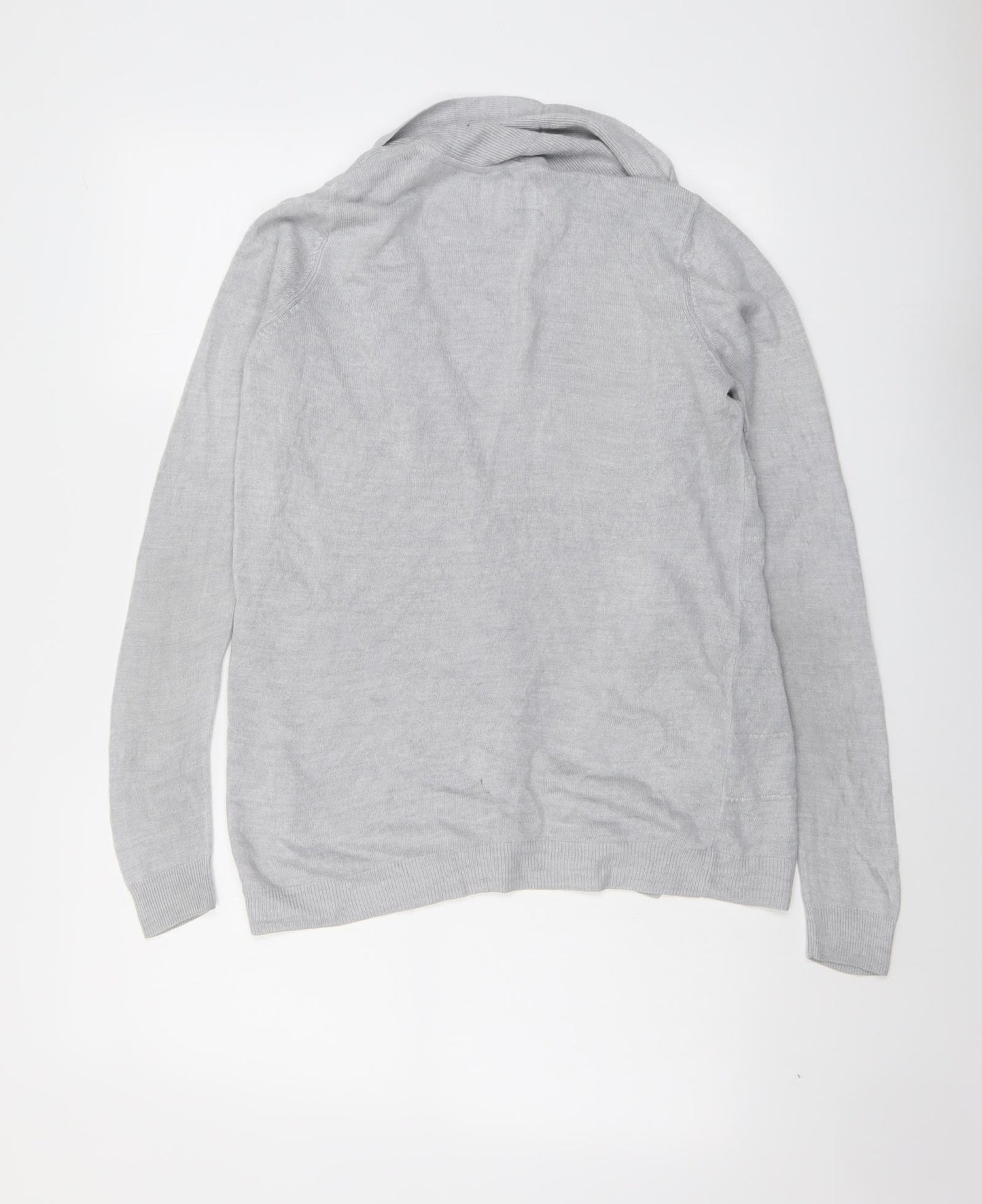 Maine Womens Grey V-Neck Acrylic Cardigan Jumper Size 12