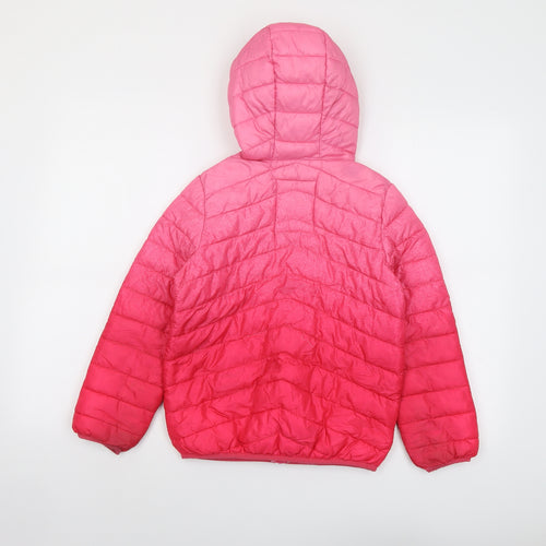 Marks and Spencer Girls Pink Puffer Jacket Coat Size 8-9 Years Zip