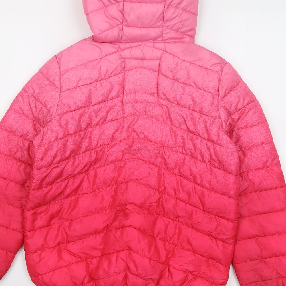Marks and Spencer Girls Pink Puffer Jacket Coat Size 8-9 Years Zip