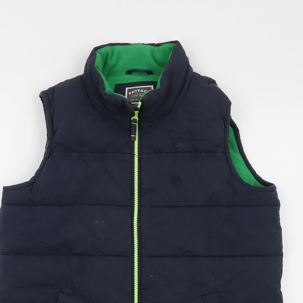 Fat Face Boys Blue Gilet Jacket Size 12-13 Years Zip