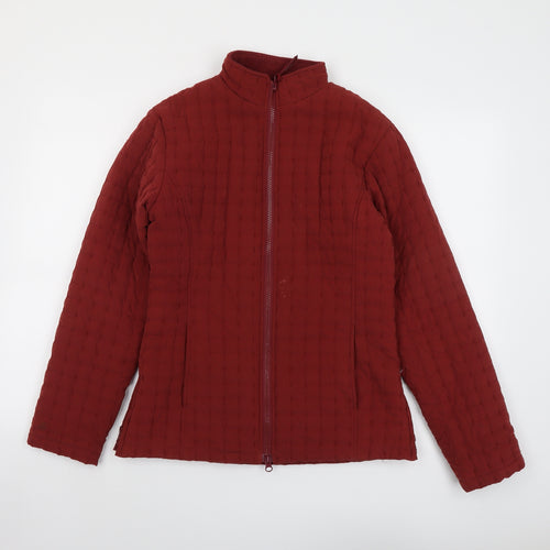 Jack Murphy Womens Red Quilted Jacket Size 10 Zip - Textured
