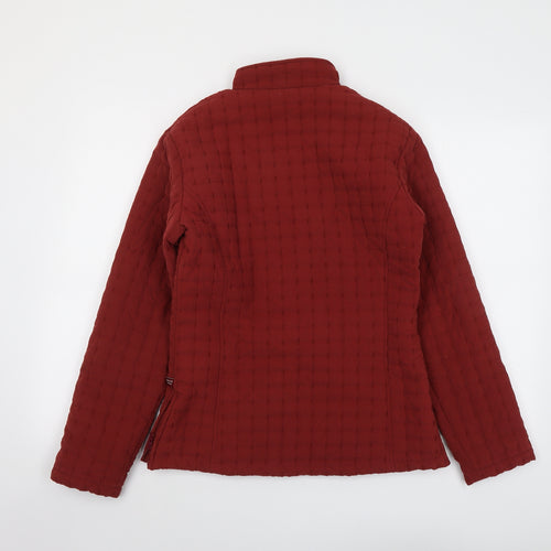 Jack Murphy Womens Red Quilted Jacket Size 10 Zip - Textured