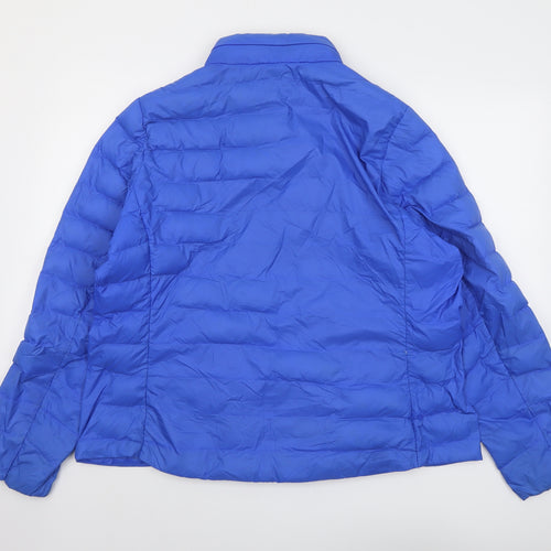 Marks and Spencer Womens Blue Quilted Jacket Size 20 Zip