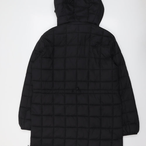 Zara Womens Black Quilted Coat Size XL Zip