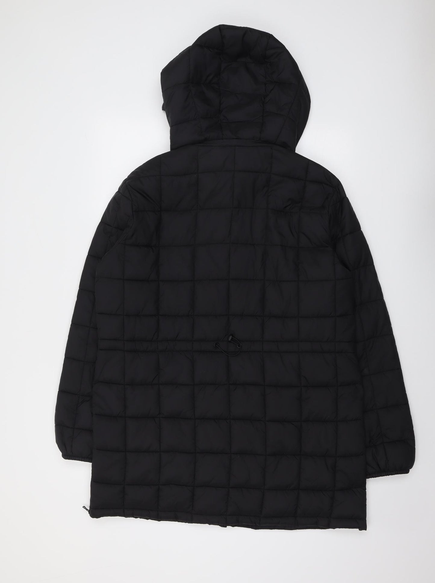 Zara Womens Black Quilted Coat Size XL Zip