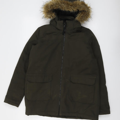 TOG24 Boys Green Parka Jacket Size 15-16 Years Zip