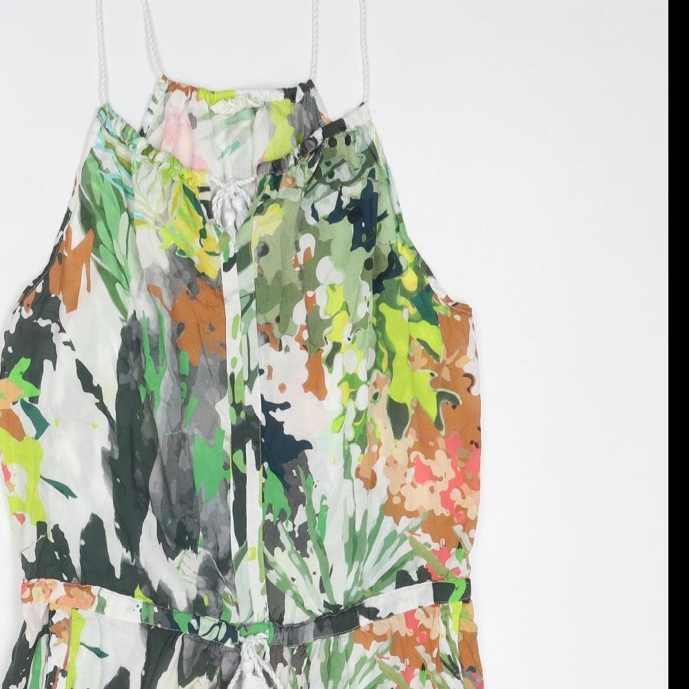 NEXT Womens Multicoloured Geometric Viscose A-Line Size 12 Round Neck Tie