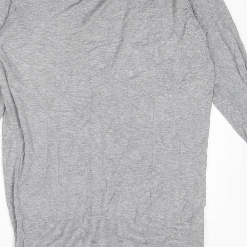 Topshop Womens Grey V-Neck Viscose Cardigan Jumper Size 12