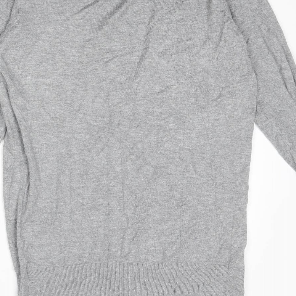 Topshop Womens Grey V-Neck Viscose Cardigan Jumper Size 12