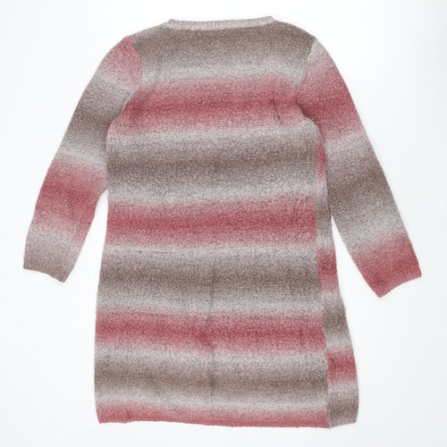 BNK Womens Multicoloured Round Neck Striped Acrylic Pullover Jumper Size 12
