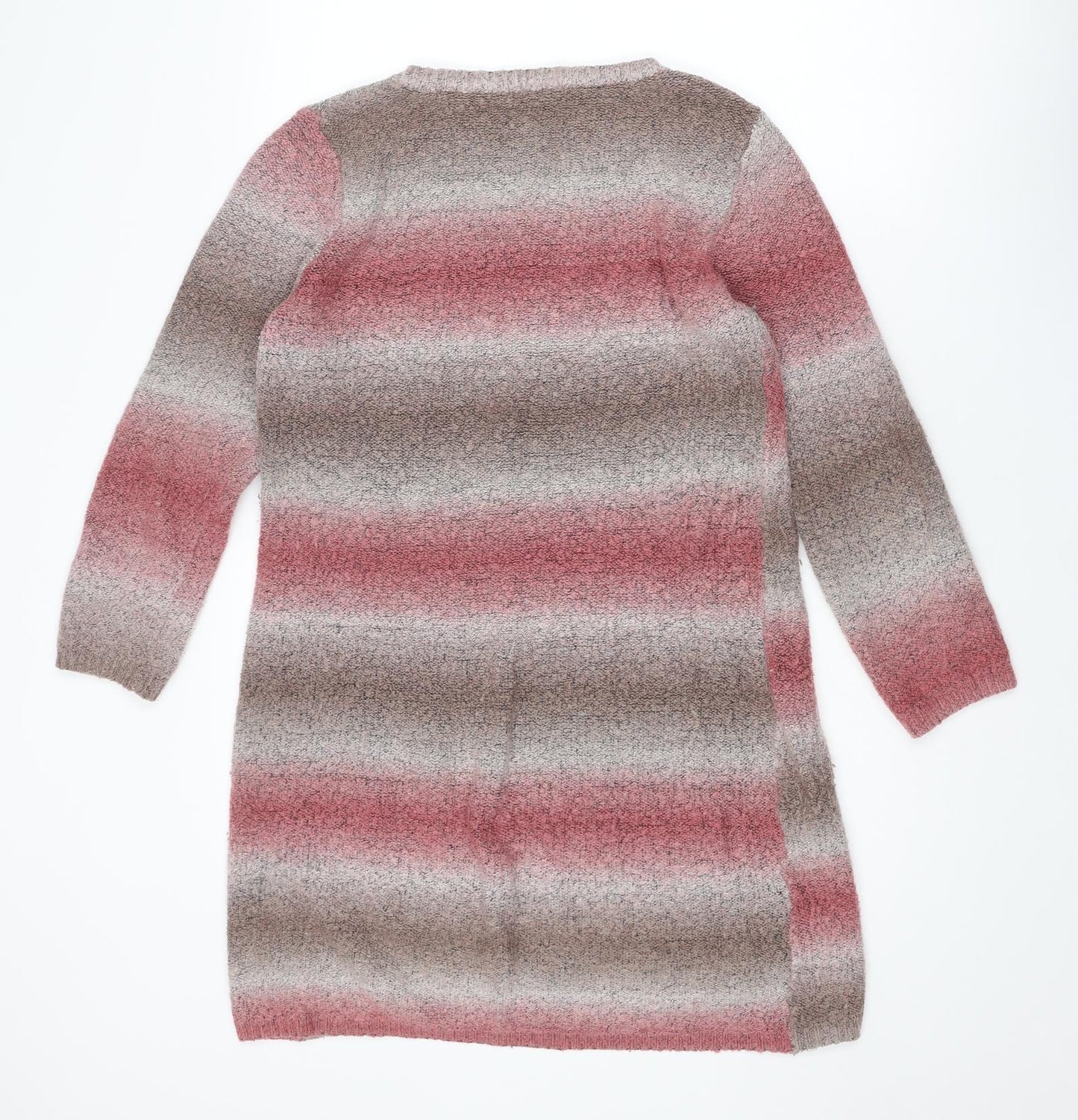 BNK Womens Multicoloured Round Neck Striped Acrylic Pullover Jumper Size 12