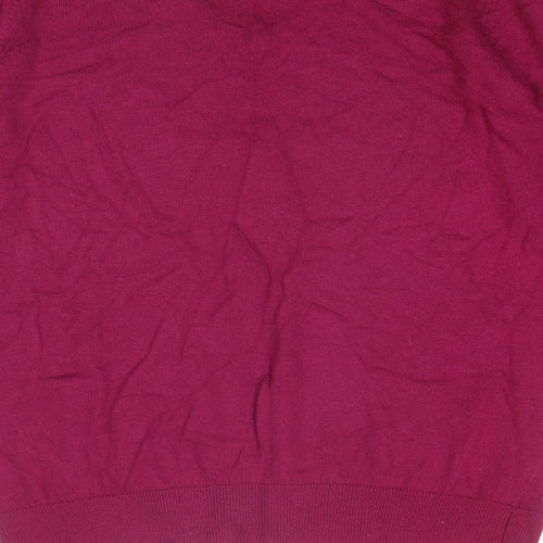 EWM Womens Pink V-Neck Viscose Pullover Jumper Size 14 - Size 14-16