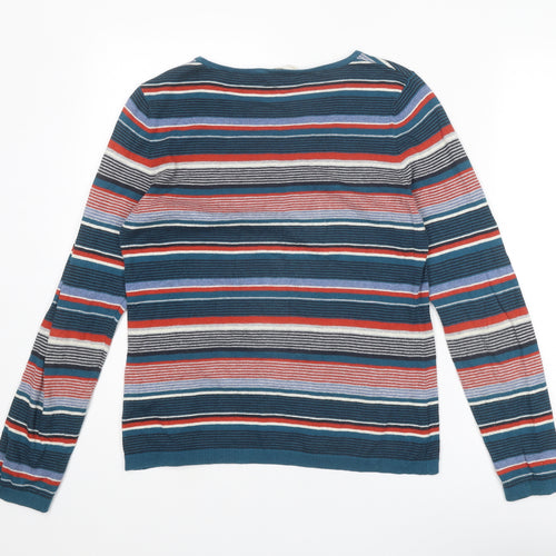 Seasalt Womens Multicoloured Round Neck Striped Cotton Pullover Jumper Size 12