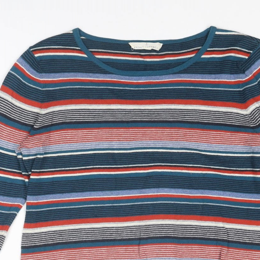 Seasalt Womens Multicoloured Round Neck Striped Cotton Pullover Jumper Size 12