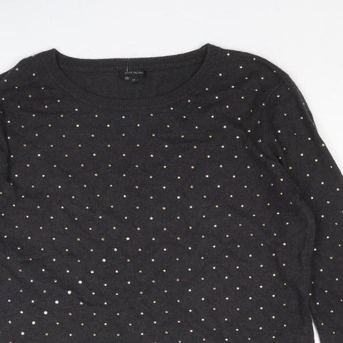 River Island Womens Grey Round Neck Viscose Pullover Jumper Size 12