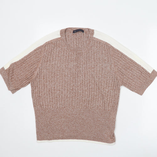 Marks and Spencer Womens Brown Round Neck Viscose Pullover Jumper Size 20