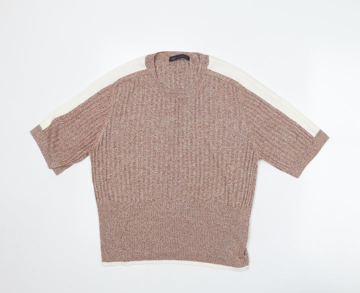 Marks and Spencer Womens Brown Round Neck Viscose Pullover Jumper Size 20