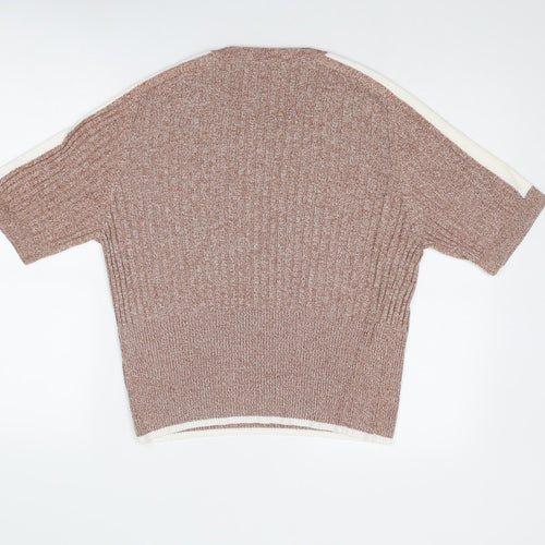 Marks and Spencer Womens Brown Round Neck Viscose Pullover Jumper Size 20