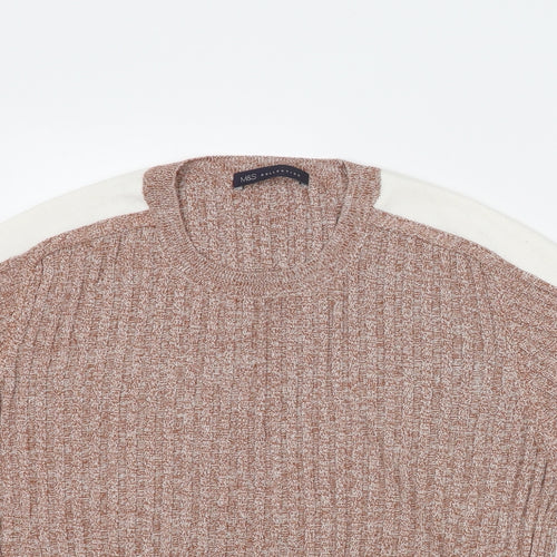 Marks and Spencer Womens Brown Round Neck Viscose Pullover Jumper Size 20
