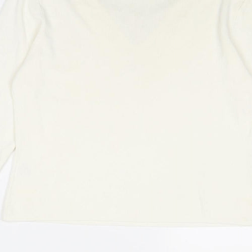 Klass Womens Ivory V-Neck Viscose Pullover Jumper Size L