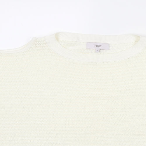 NEXT Womens Ivory Round Neck Acrylic Vest Jumper Size 16 - Cold Shoulder