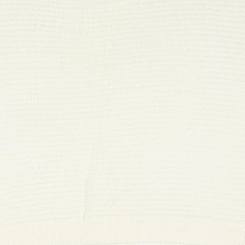 NEXT Womens Ivory Round Neck Acrylic Vest Jumper Size 16 - Cold Shoulder