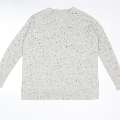Boss Womens Beige V-Neck Cashmere Pullover Jumper Size L