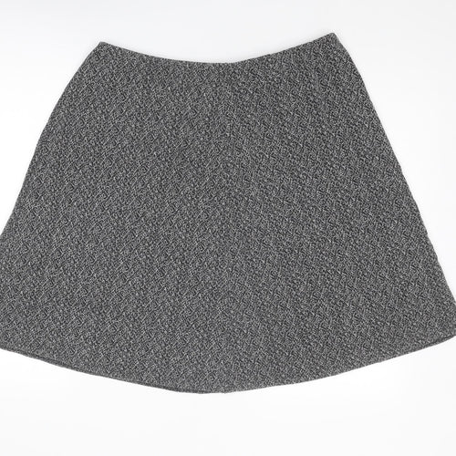 Pure & Natural Womens Black Geometric Polyester A-Line Skirt Size 36 in