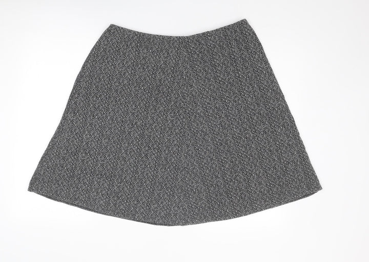 Pure & Natural Womens Black Geometric Polyester A-Line Skirt Size 36 in