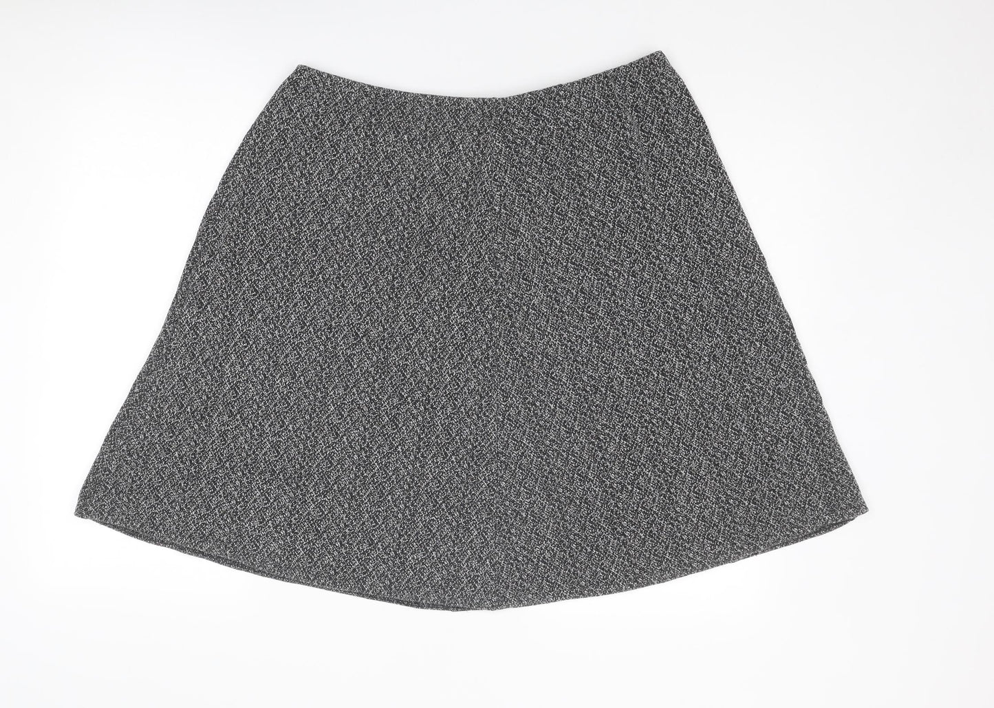Pure & Natural Womens Black Geometric Polyester A-Line Skirt Size 36 in