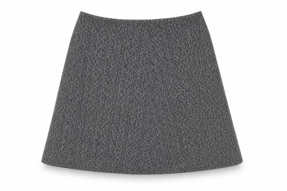 Pure & Natural Womens Black Geometric Polyester A-Line Skirt Size 36 in
