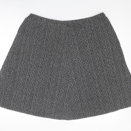 Pure & Natural Womens Black Geometric Polyester A-Line Skirt Size 36 in
