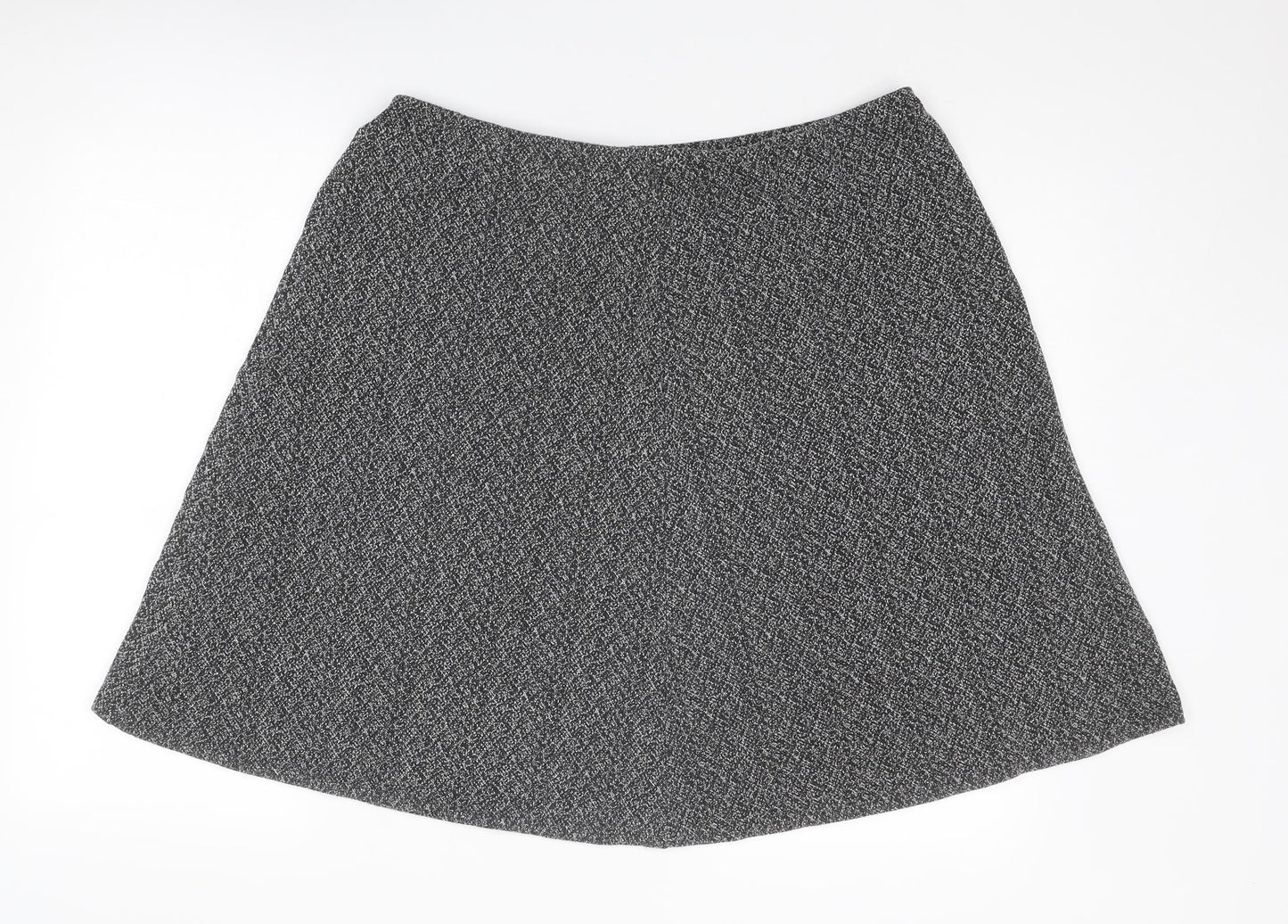 Pure & Natural Womens Black Geometric Polyester A-Line Skirt Size 36 in