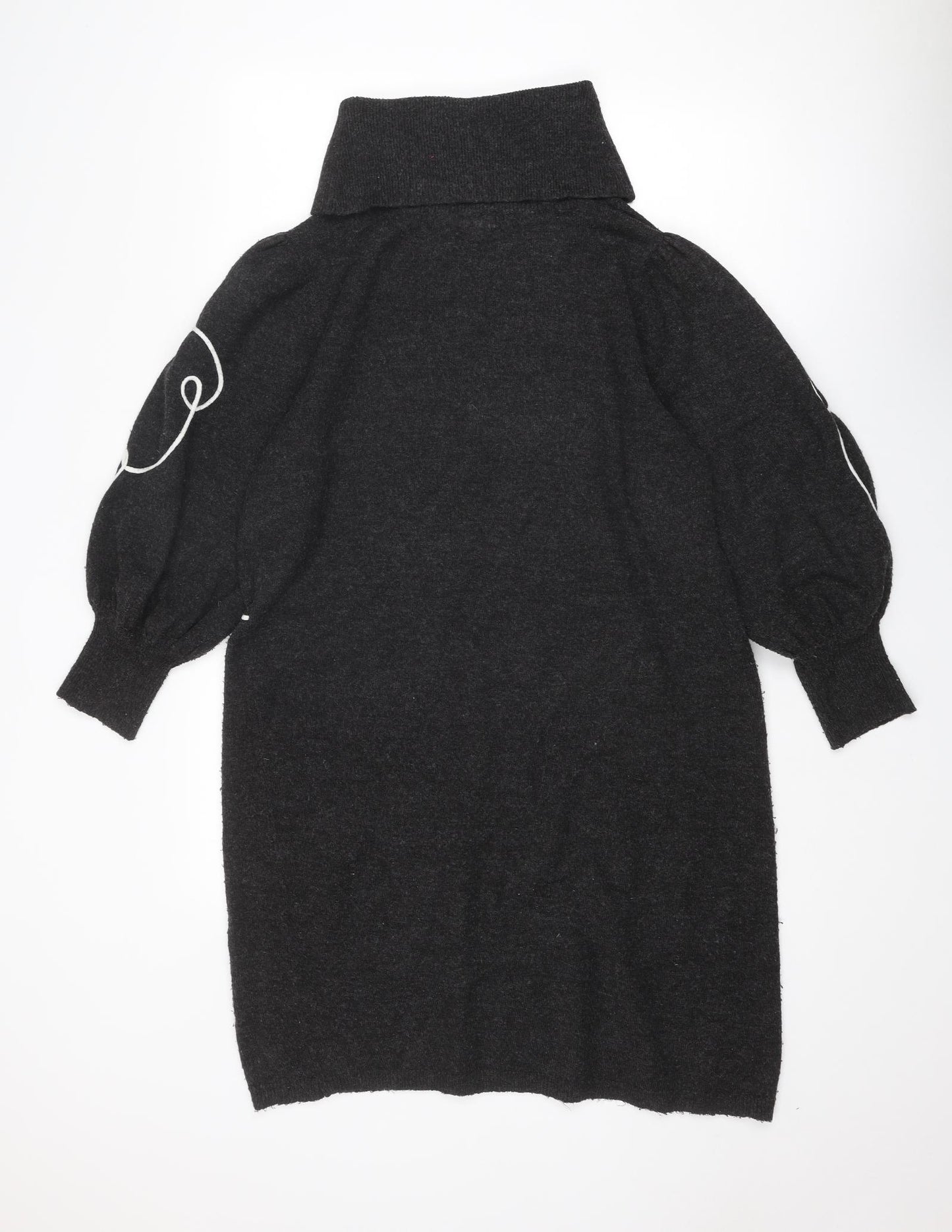 Monsoon Womens Grey Roll Neck Acrylic Pullover Jumper Size L