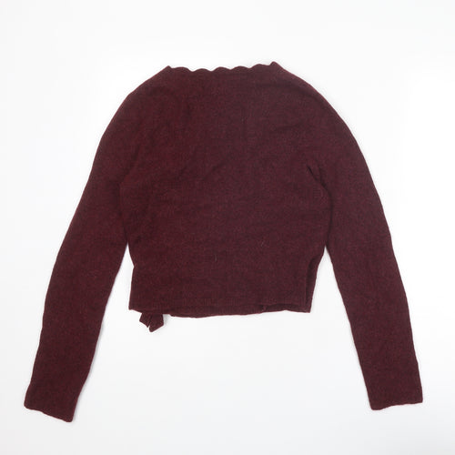 Seasalt Womens Purple V-Neck Nylon Wrap Jumper Size 8