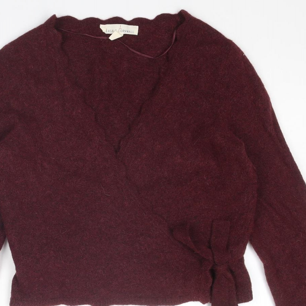 Seasalt Womens Purple V-Neck Nylon Wrap Jumper Size 8