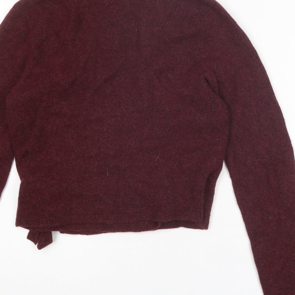 Seasalt Womens Purple V-Neck Nylon Wrap Jumper Size 8