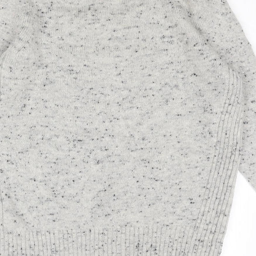 Marks and Spencer Womens Grey V-Neck Wool Pullover Jumper Size 12