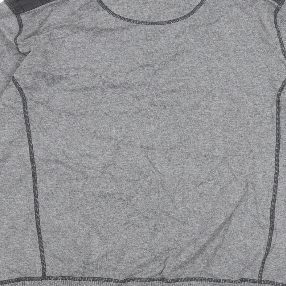 NEXT Mens Grey Collared Cotton Pullover Jumper Size M Long Sleeve - Shirt Insert