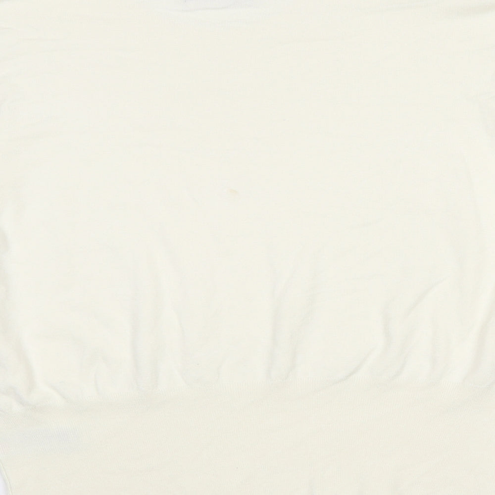 Marks and Spencer Womens Ivory Round Neck Viscose Pullover Jumper Size XL