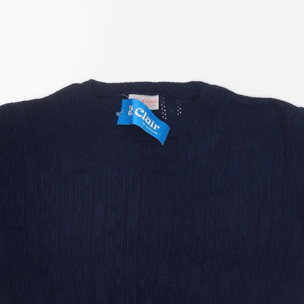St. Clair Womens Blue Round Neck Acrylic Pullover Jumper Size 12 - Size 12-14